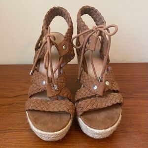 ☘️Mossimo Braided Helia Platform Lace Up Espadrilles Wedge Sandals